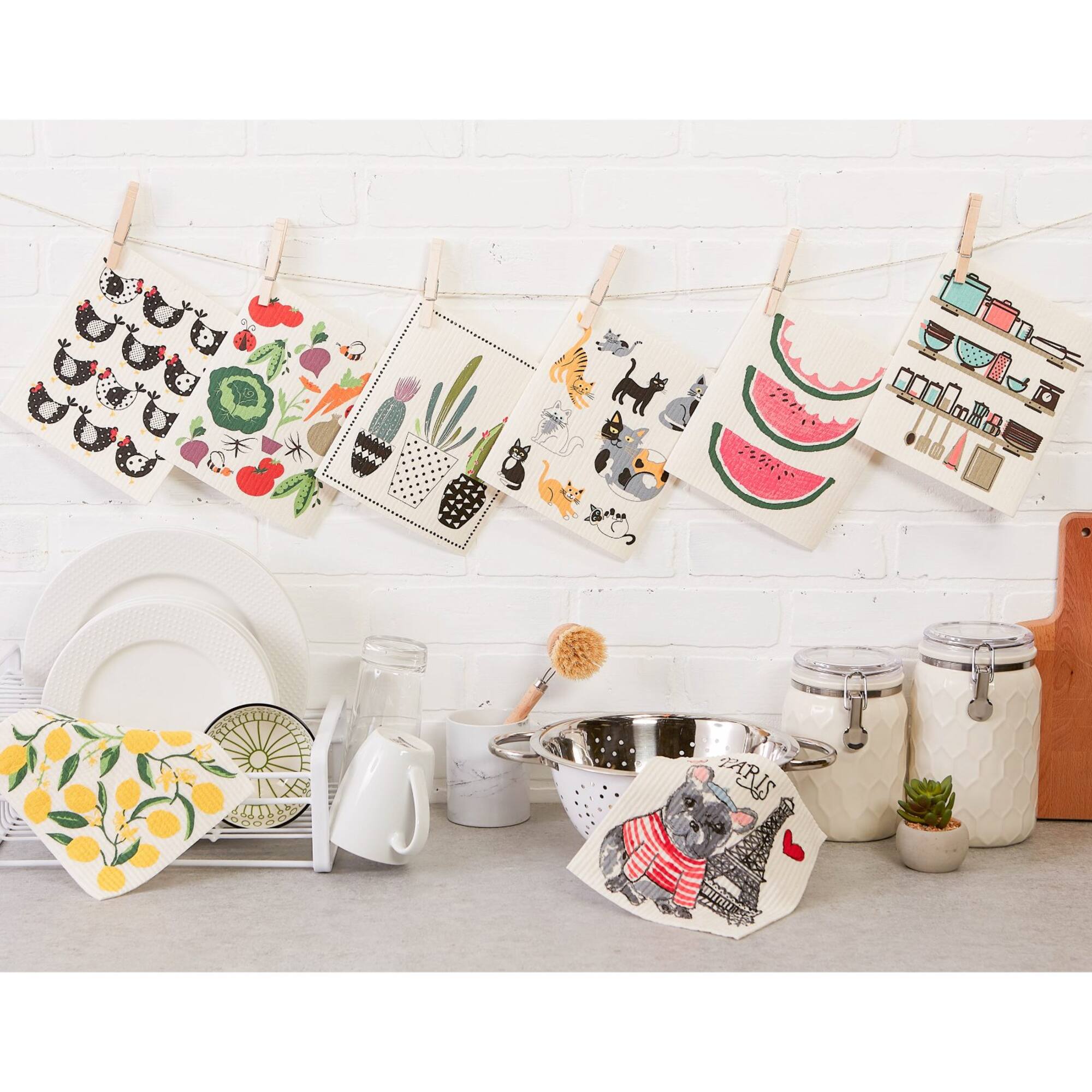 DII® Succulents Swedish Dishcloth, 3ct.